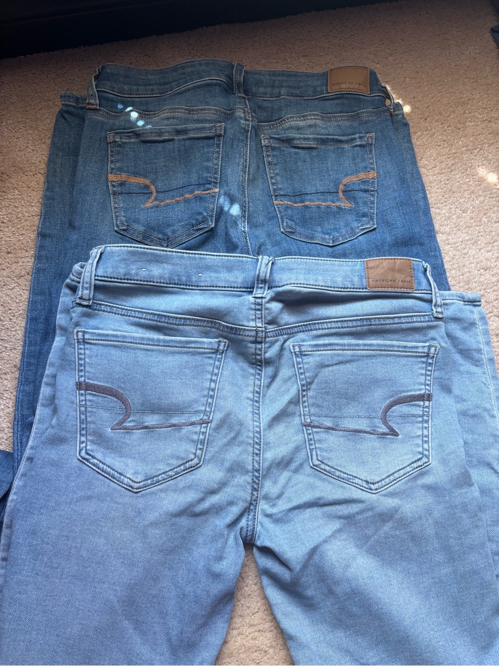 BUNDLE American Eagle Outfitters Women’s Light Blue & Medium Blue Skinny Jeans - Picture 1 of 6